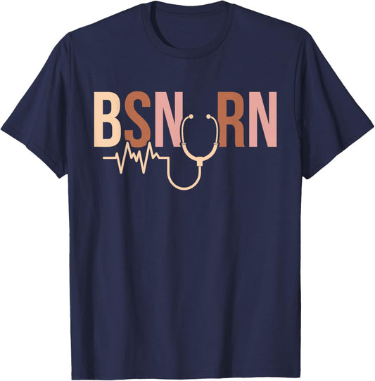 Boho BSN RN Bachelor of Science in Nursing Graduation T-Shirt - T-Shirt | Navy