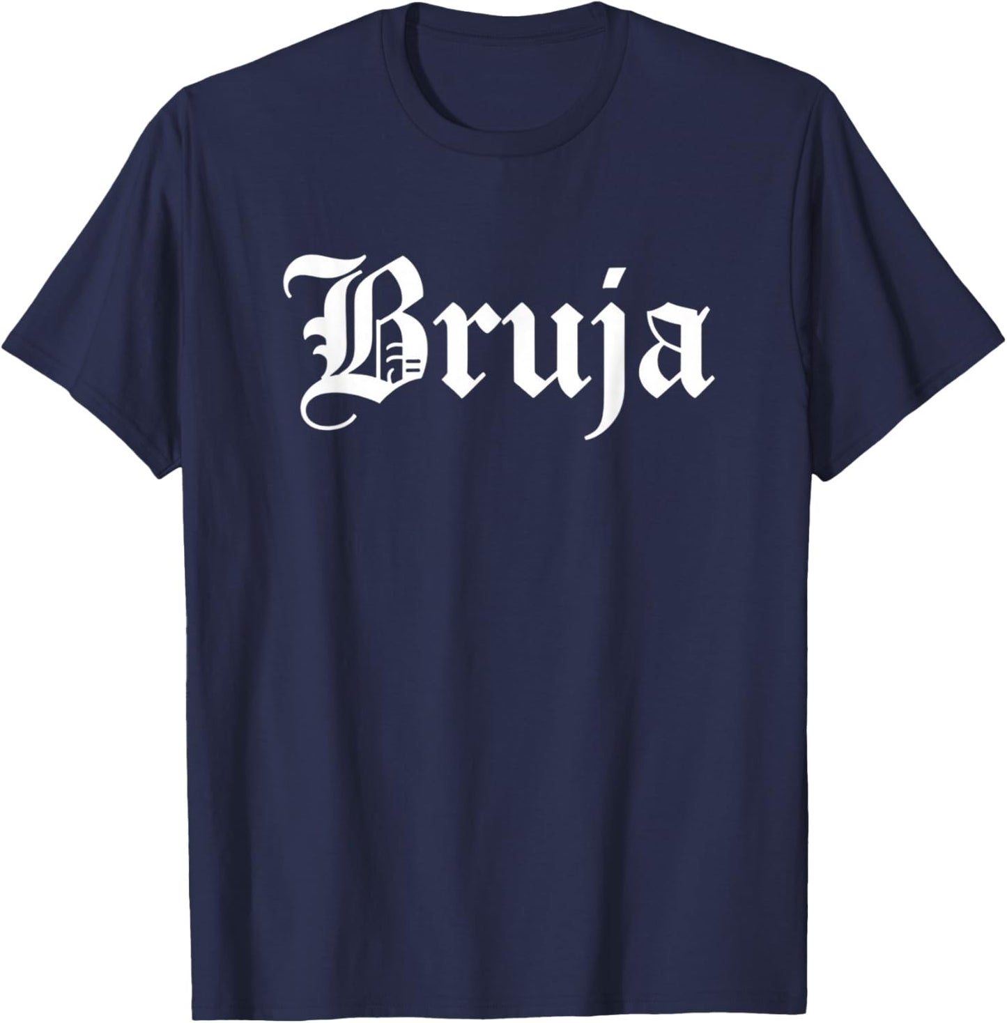 Bruja Gothic Script Latino Halloween Women Spooky Witch T-Shirt - T-Shirt | Navy