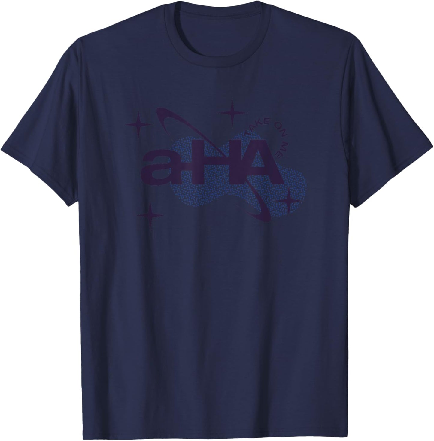 A-Ha Take On Me Stars T-Shirt - T-Shirt | Navy