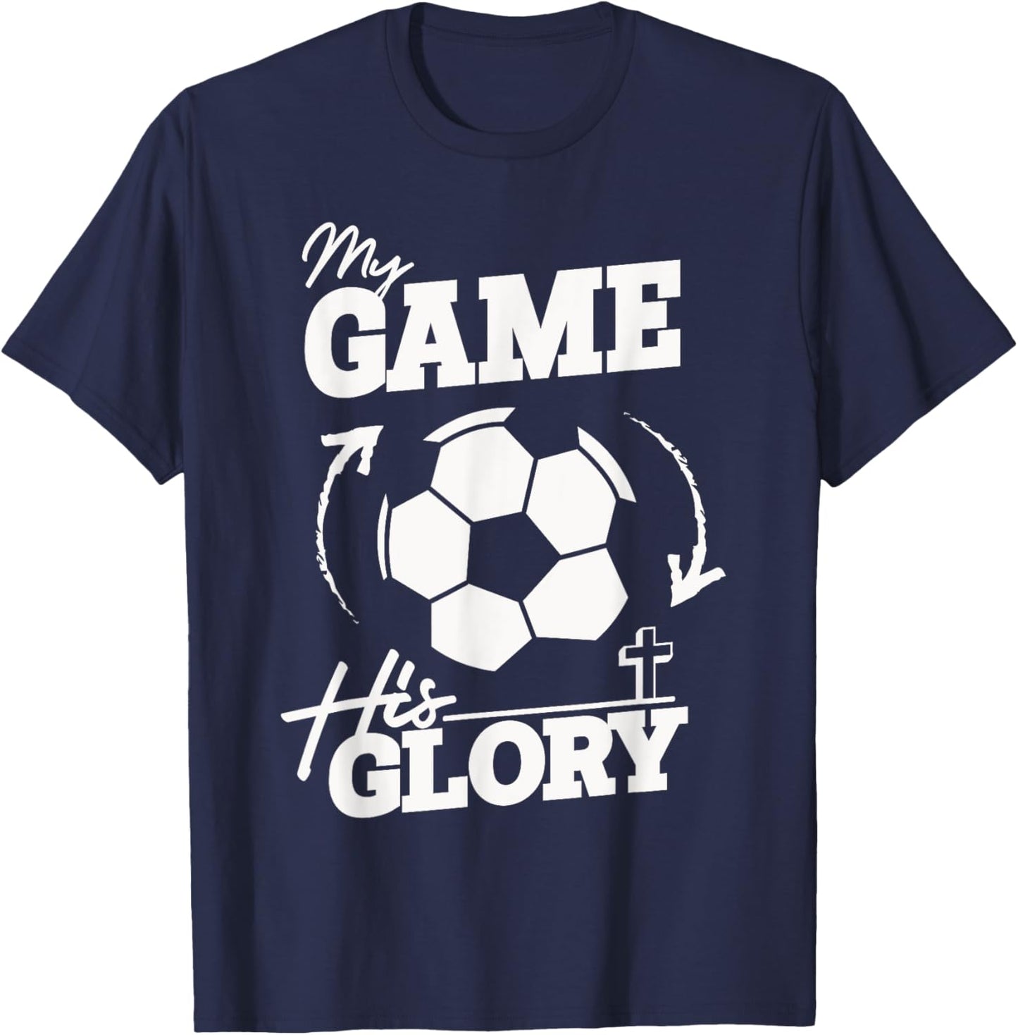 My Game His Glory - Teen Boy Christian Soccer T-Shirt - T-Shirt | Navy