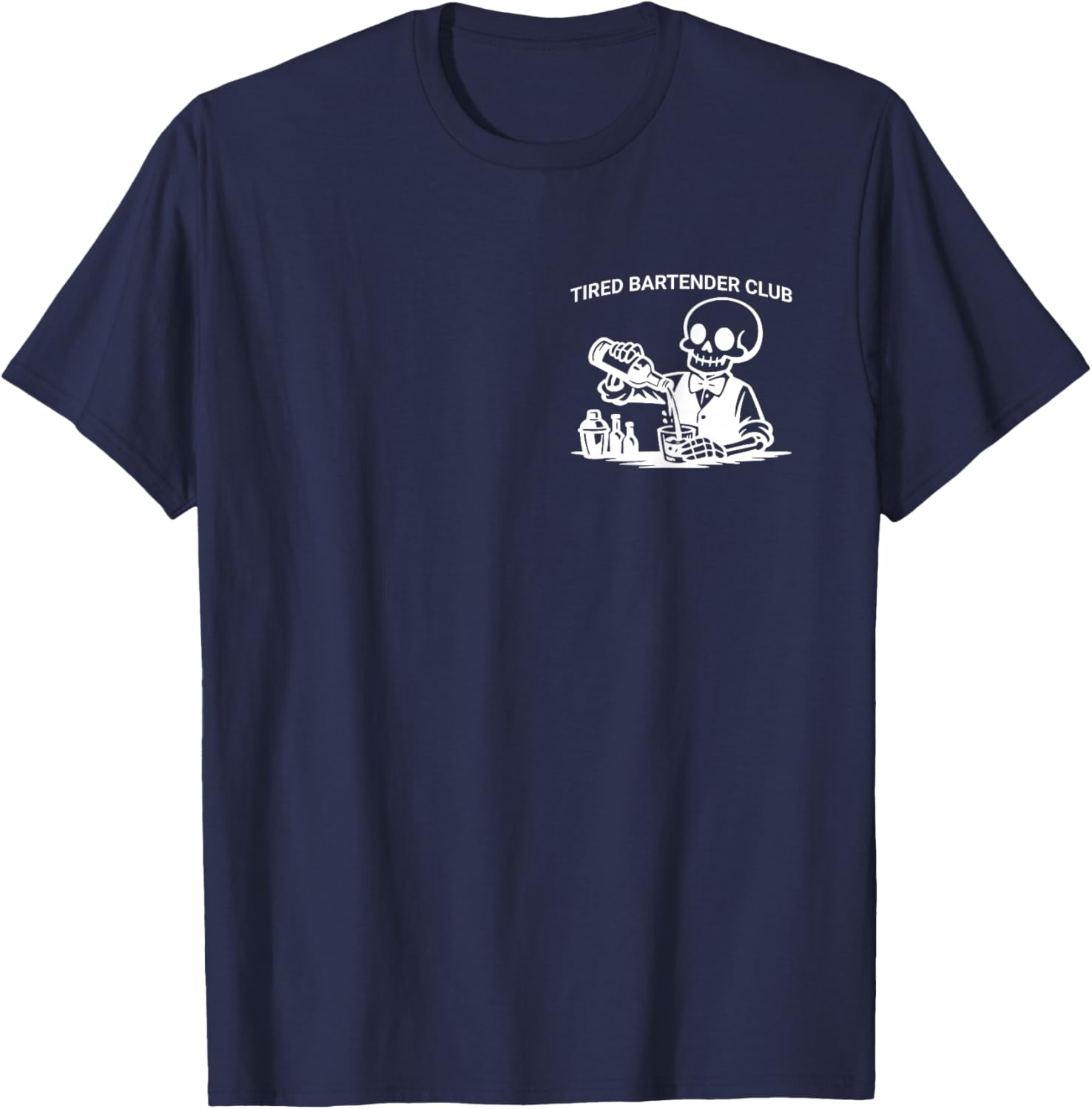 Tired Bartender Club Skeleton T-Shirt - T-Shirt | Navy