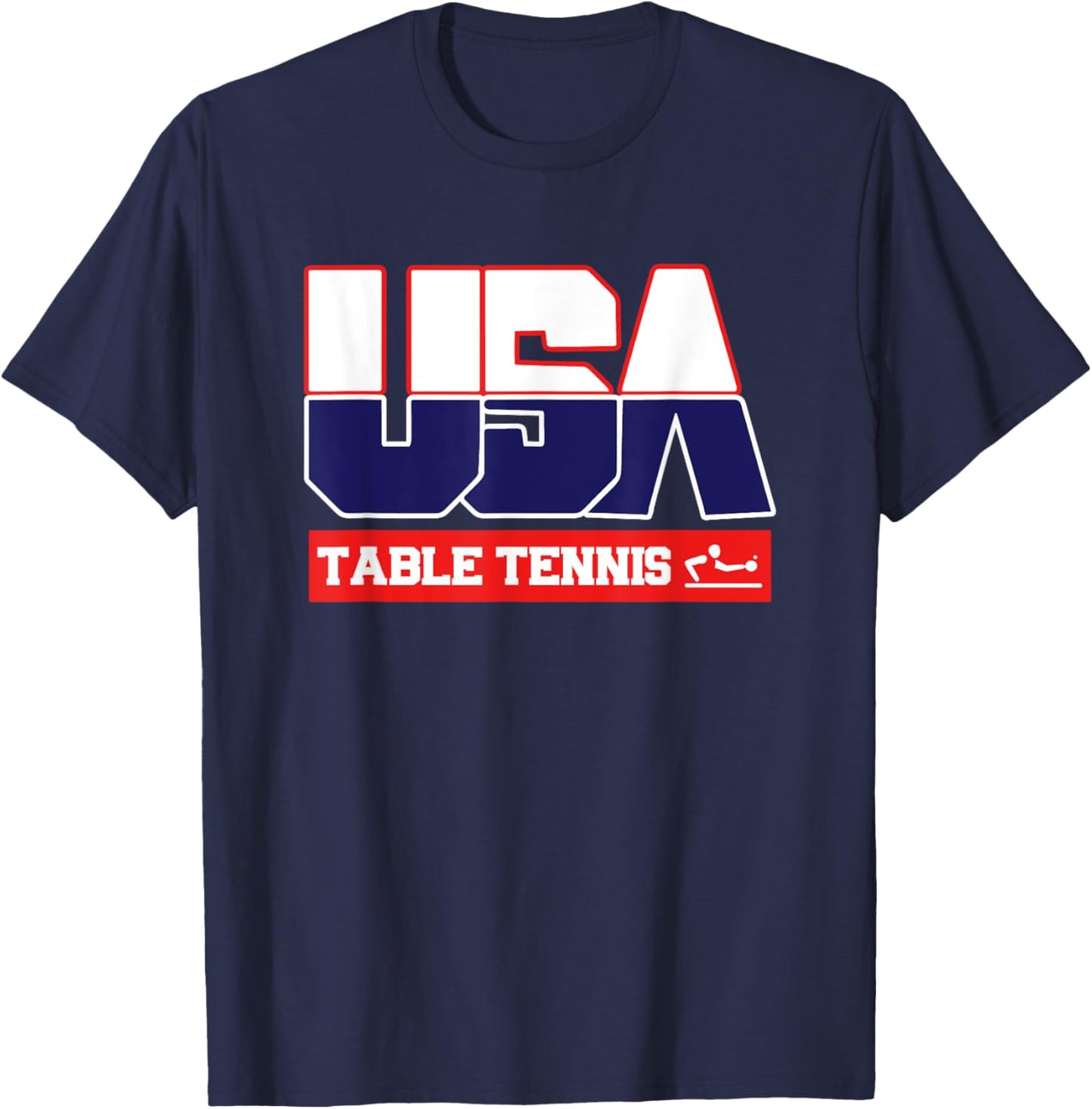 USA Team Table Tennis - men & women American sports T-Shirt - T-Shirt | Navy
