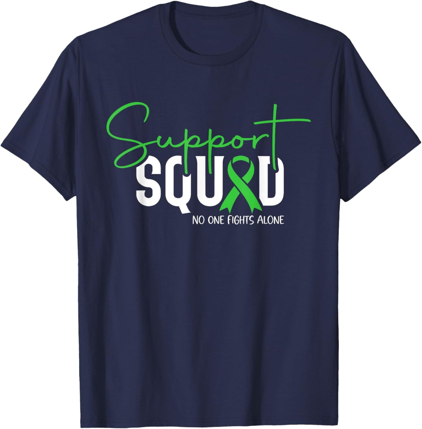 Support Squad Mental Health Awareness Matters Green Ribbon T-Shirt - T-Shirt | Navy