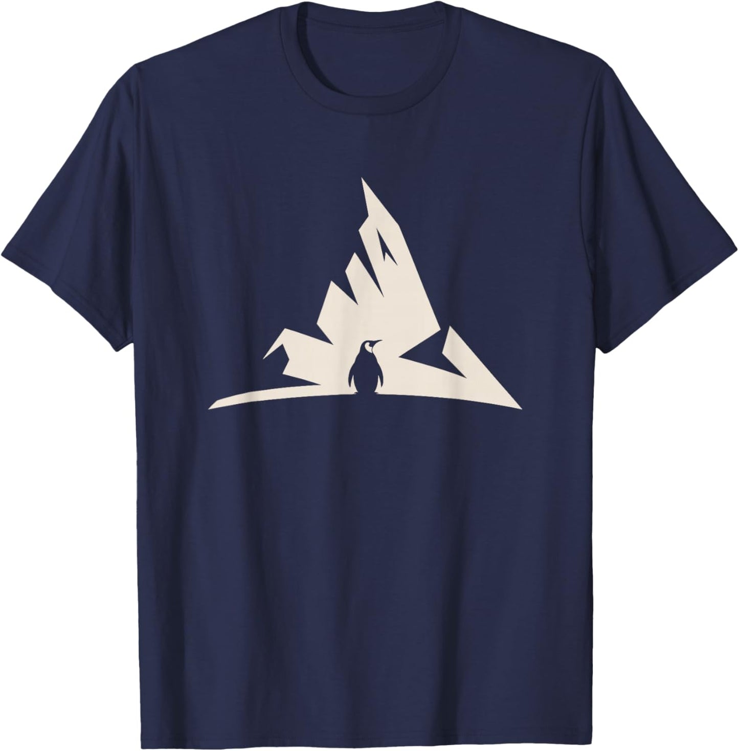 Nihilist Penguin Meme Mountain Ice Existential T-Shirt - T-Shirt | Navy