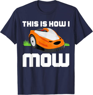 Remote Control Robot Mower Cool Automatic Robotic Lawn Mower T-Shirt - T-Shirt | Navy