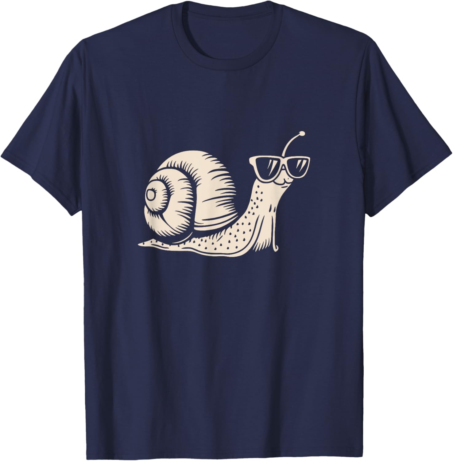 Funny snail with sunglasses in summer mode vintage style T-Shirt - T-Shirt | Navy
