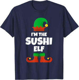 I'm The Sushi Elf Family Pajama Christmas Funny Japanese T-Shirt - T-Shirt | Navy