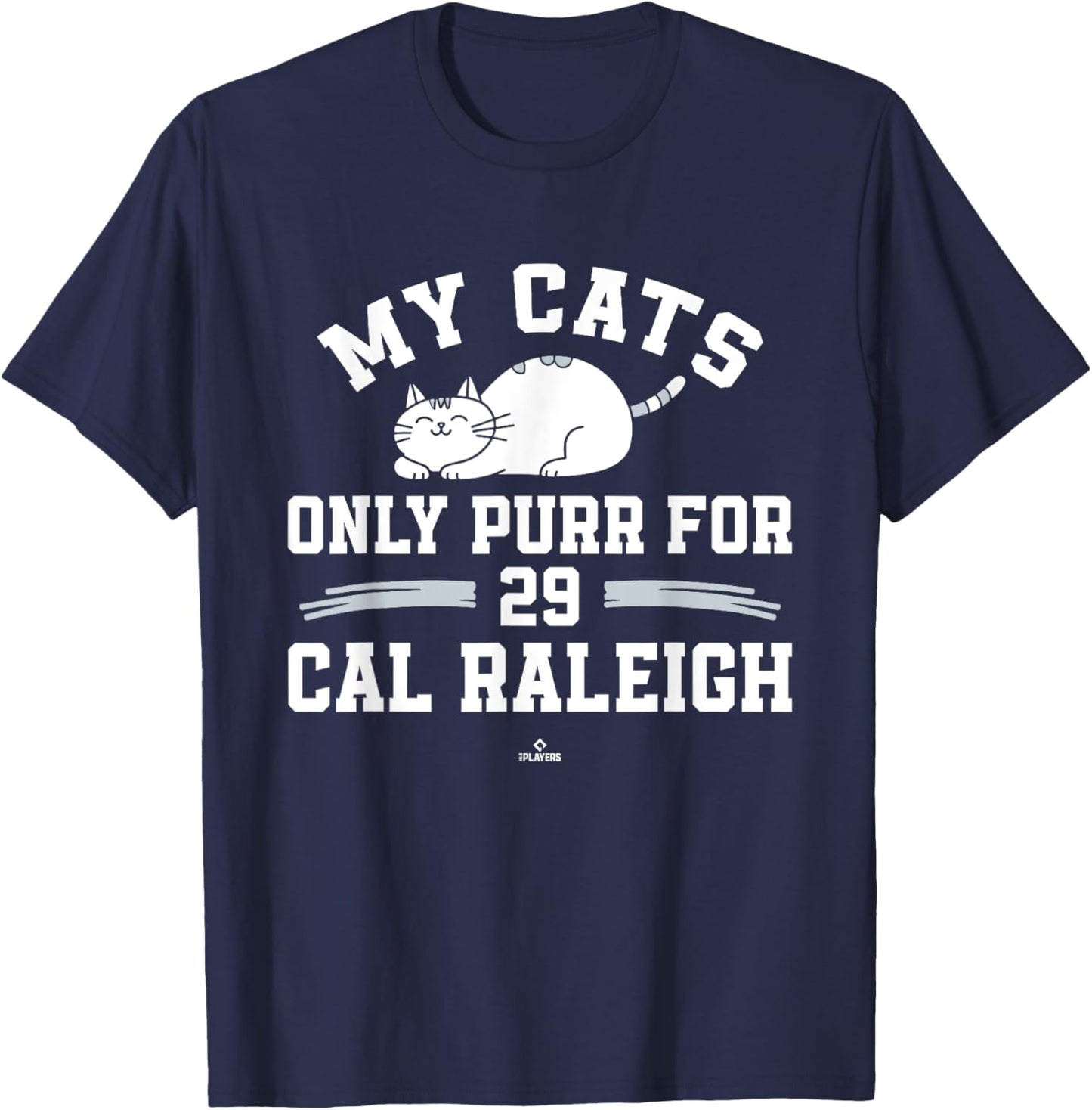 Cat Lovers for Cal Raleigh Seattle Baseball MLBPA Men Women Kids T-Shirt - T-Shirt | Navy