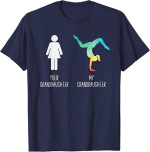 Funny Loud Proud G-Ma G-Pa Of Gymnastic Granddaughter T-Shirt - T-Shirt | Navy
