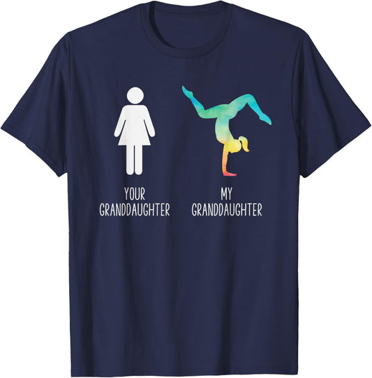 Funny Loud Proud G-Ma G-Pa Of Gymnastic Granddaughter T-Shirt - T-Shirt | Navy