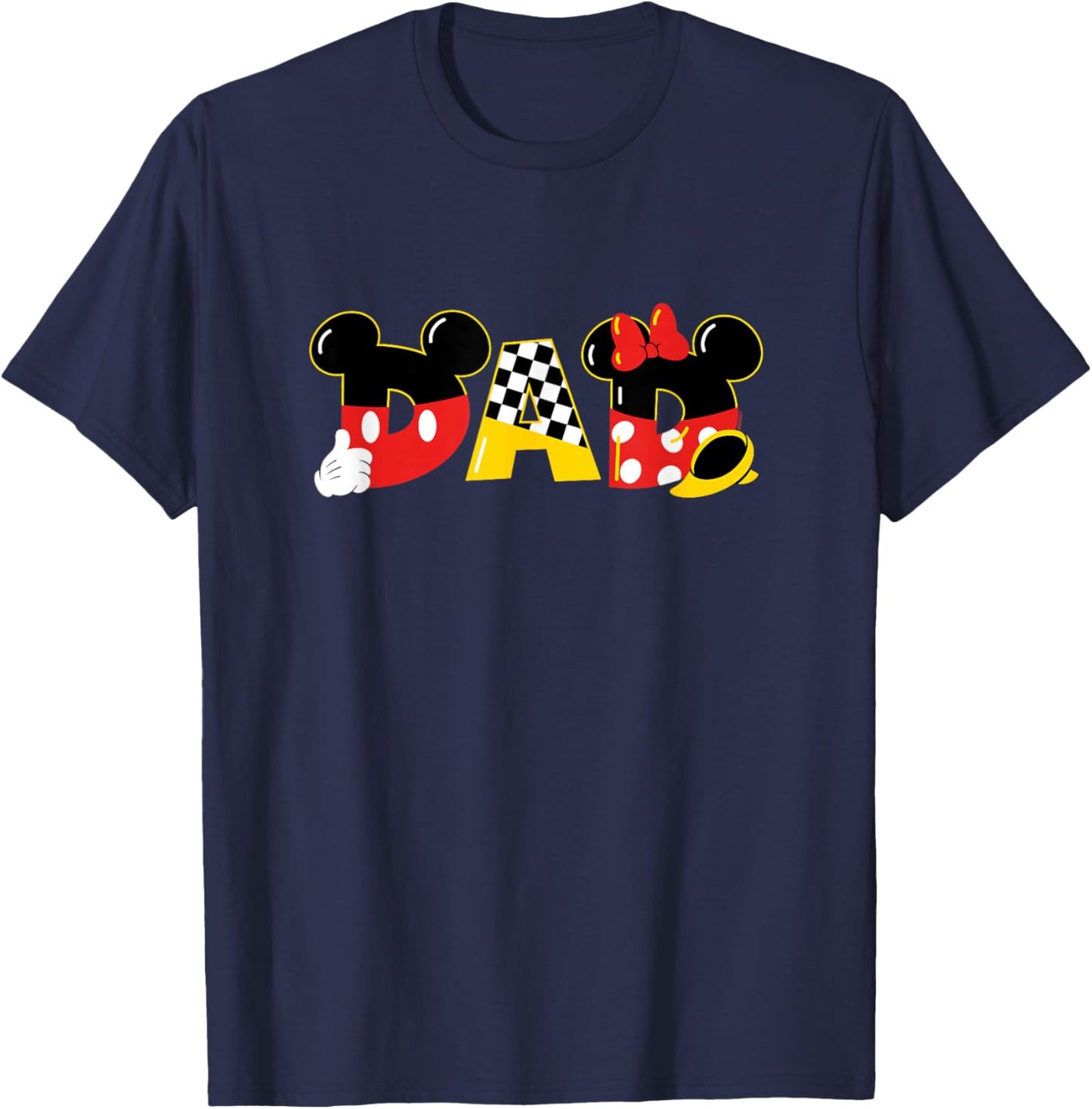 Disney Mickey Mouse & Minnie Mouse Dad Father’s Day Birthday T-Shirt - T-Shirt | Navy