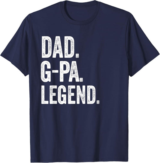 Dad G-Pa Legend - Vintage Distressed Bold G-Pa Graphic T-Shirt - T-Shirt | Navy