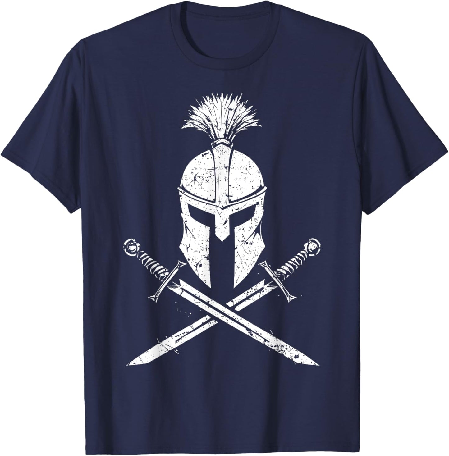 Ancient Roman Legion Grunge Helmet and Swords Art T-Shirt - T-Shirt | Navy
