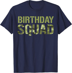 Camo Birthday Squad Boys Birthday Family Birthday Squad T-Shirt - T-Shirt | Navy