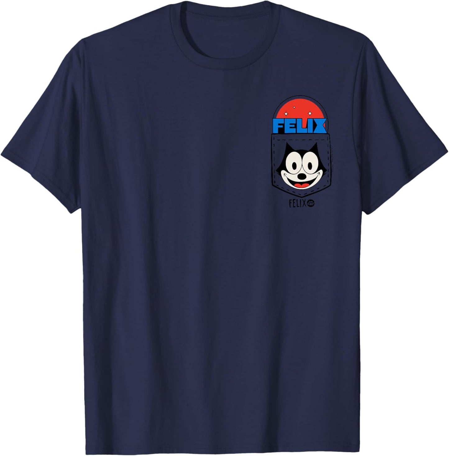 Felix The Cat Signature Grin Pocket T-Shirt - T-Shirt | Navy