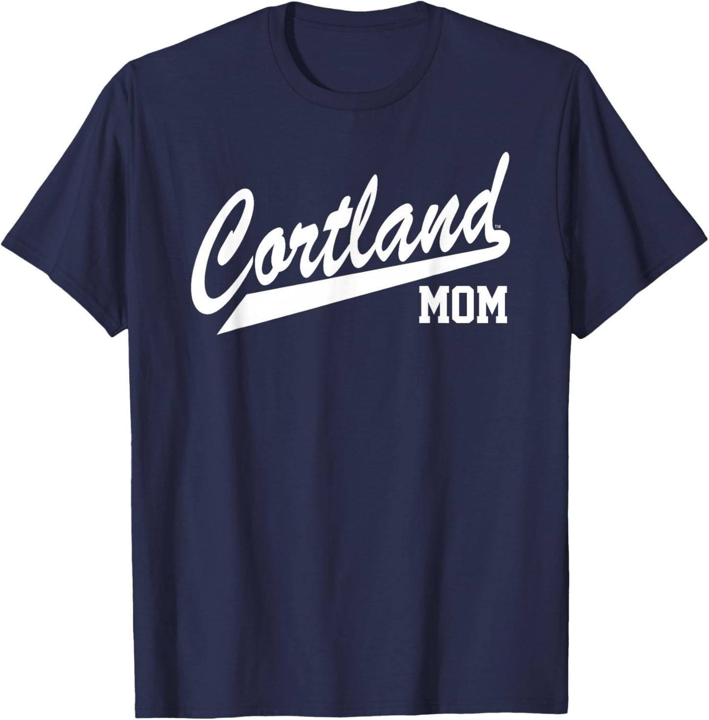 SUNY Cortland Mom Red Dragons Script Mother's T-Shirt - T-Shirt | Navy