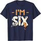 Cat 6 Years Old I'm Six 6th Birthday Party Kitten Cat T-Shirt - T-Shirt | Navy