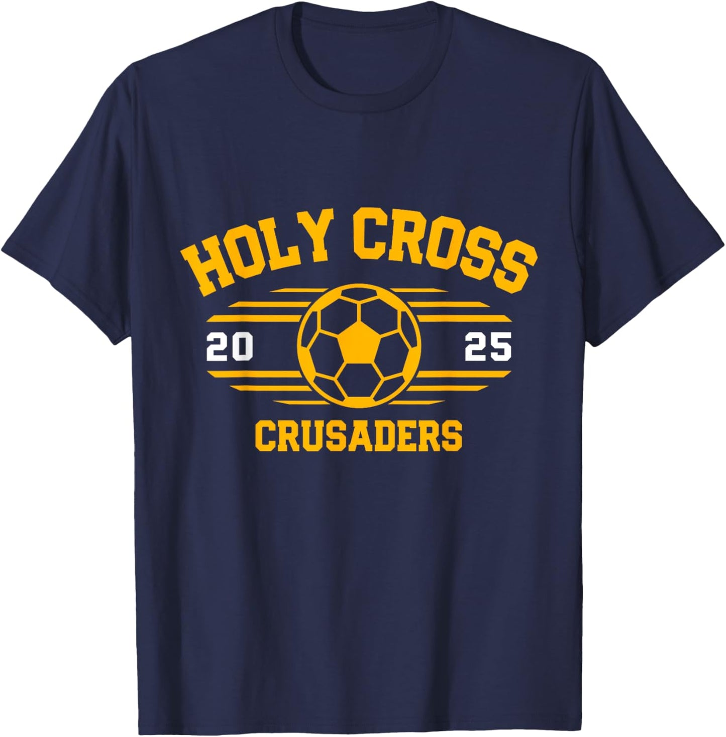 Holy Cross Crusaders Soccer Ball 2025 T-Shirt - T-Shirt | Navy