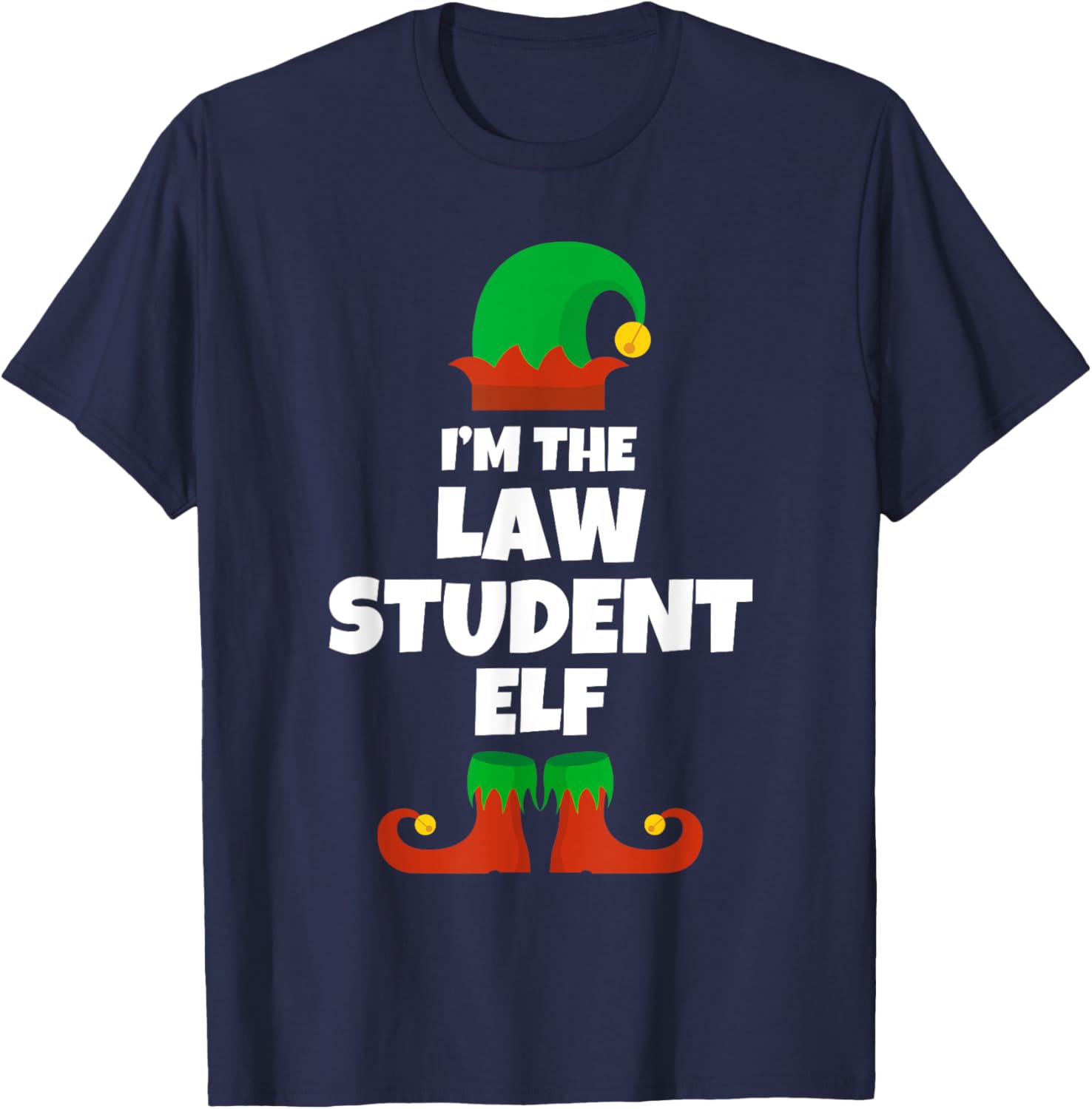 I'm The Law Student Elf Family Pajama Christmas Funny T-Shirt - T-Shirt | Navy