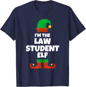 I'm The Law Student Elf Family Pajama Christmas Funny T-Shirt - T-Shirt | Navy