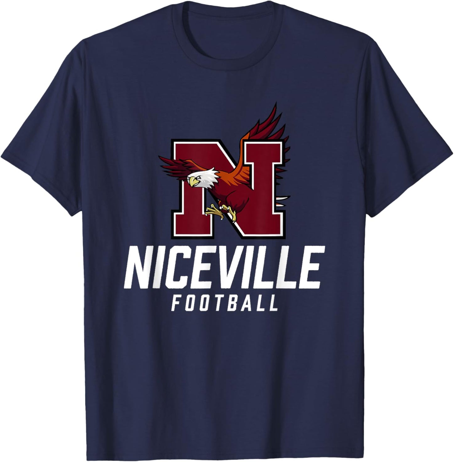Niceville Eagles Logo Football Team HS T-Shirt - T-Shirt | Navy
