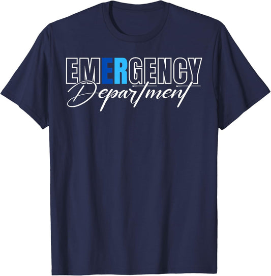 Emergency Department Emergency Room Healthcare Nursing Nurse T-Shirt - T-Shirt | Navy