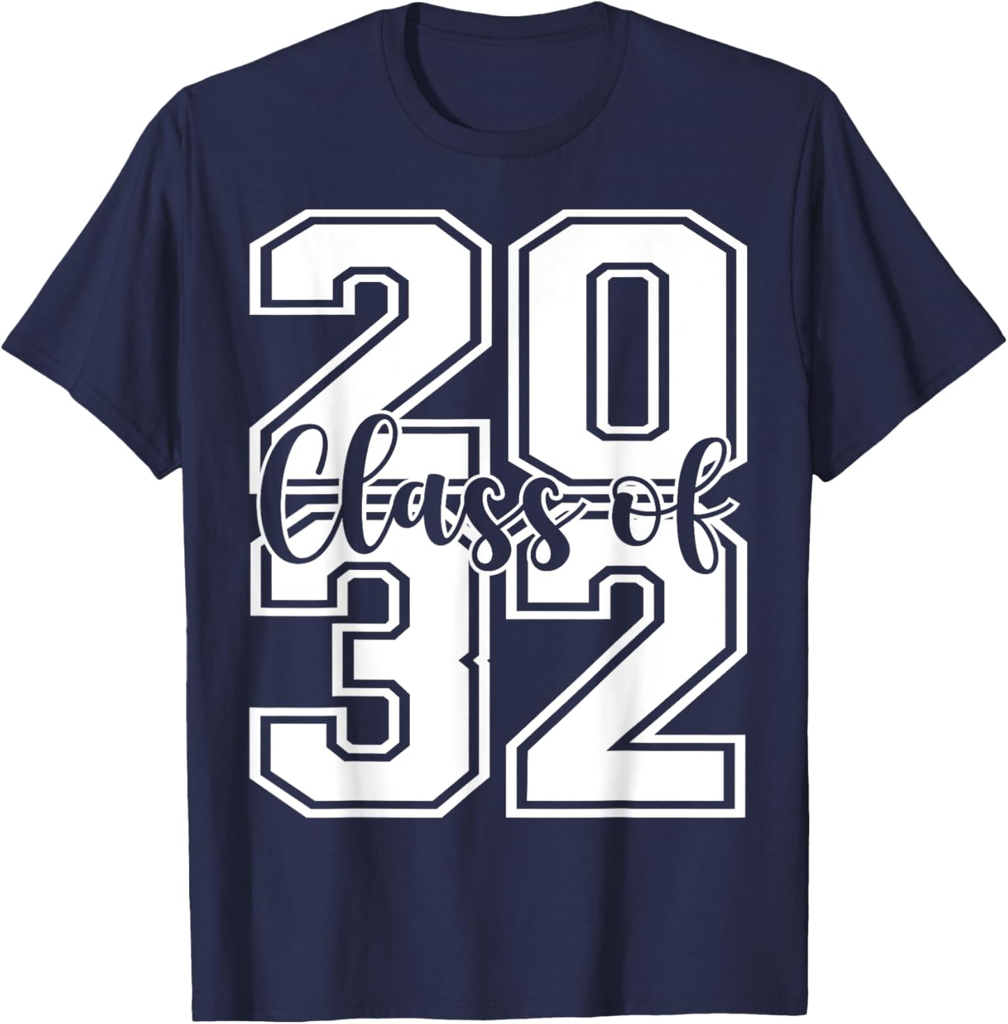Class Of 2032 Growing Up graduate for Senior 2032 Graduation T-Shirt - T-Shirt | Navy