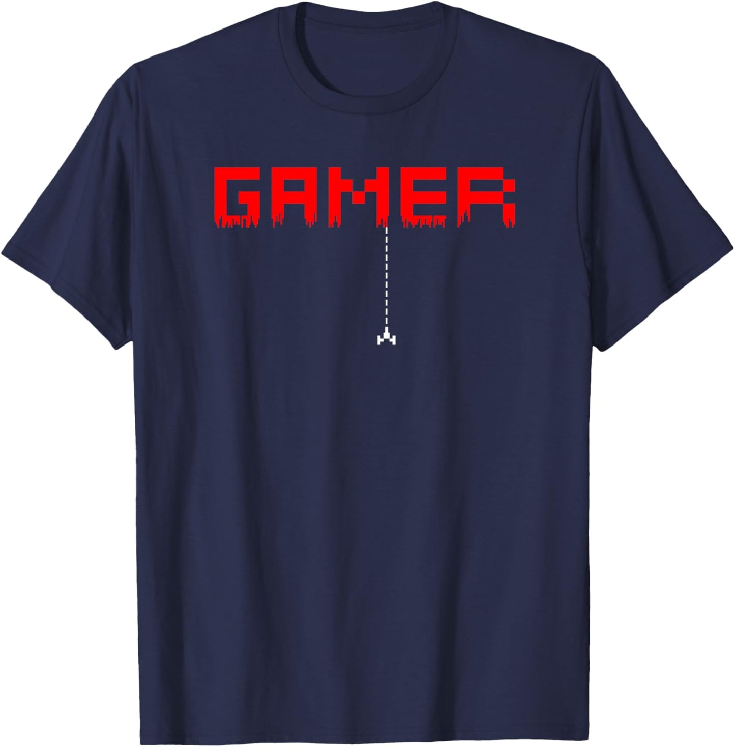 Gamer Pixel Old School Men Women Arcade Gaming Gift Haut de Gamme T-Shirt - T-Shirt | Navy