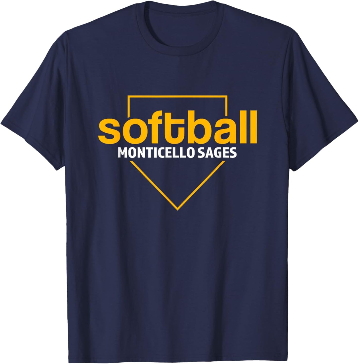 Monticello Sages Softball Home Plate T-Shirt - T-Shirt | Navy
