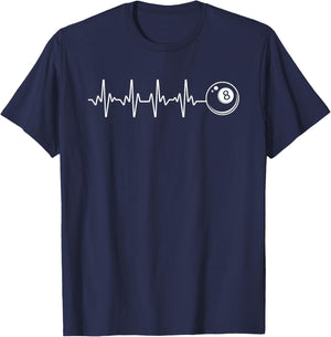 Pool Art Women Billiards Lover 8 Ball Pool Player T-Shirt - T-Shirt | Navy