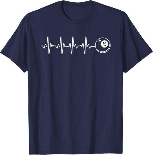 Pool Art Women Billiards Lover 8 Ball Pool Player T-Shirt - T-Shirt | Navy