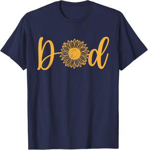 Dad Of The Birthday Girl Sunflower Party Family Matching T-Shirt - T-Shirt | Navy