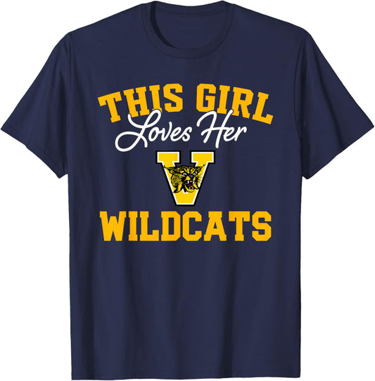Valdosta Wildcats Logo This Girl Loves Her HS T-Shirt - T-Shirt | Navy