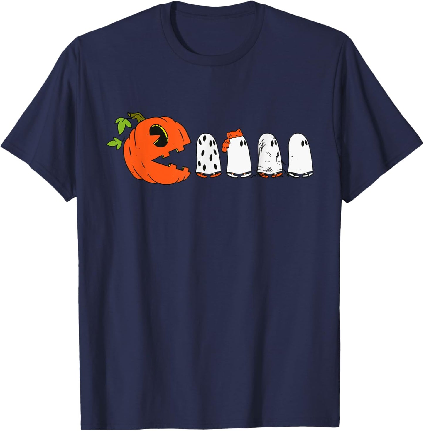 Halloween Pumpkin Funny Ghosts Boys Kids Women Men T-Shirt - T-Shirt | Navy