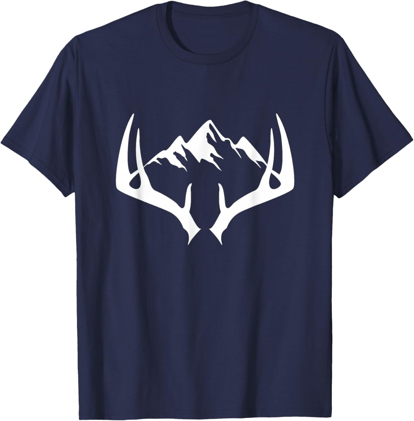 Mountain Outdoor Antlers Elk Deer Hunting T-Shirt - T-Shirt | Navy