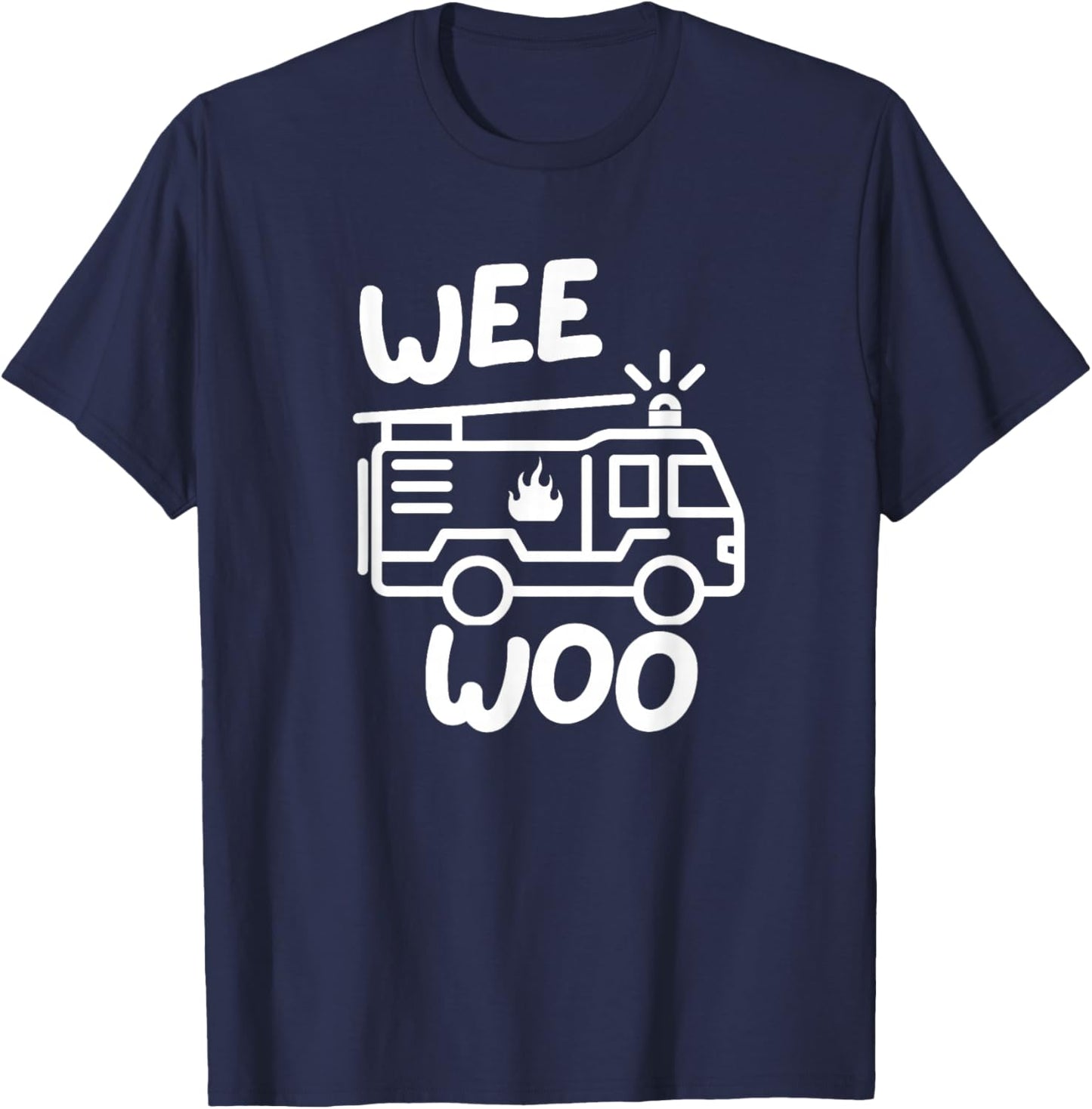 Wee Woo Squad Funny Fire Truck Firefighter Birthday Kids Boy T-Shirt - T-Shirt | Navy