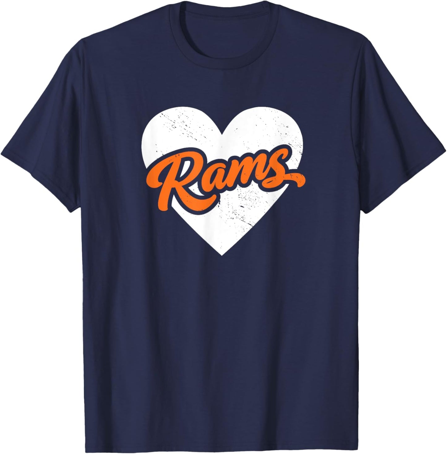 Vintage Rams High School Go Rams Pride Heart T-Shirt - T-Shirt | Navy