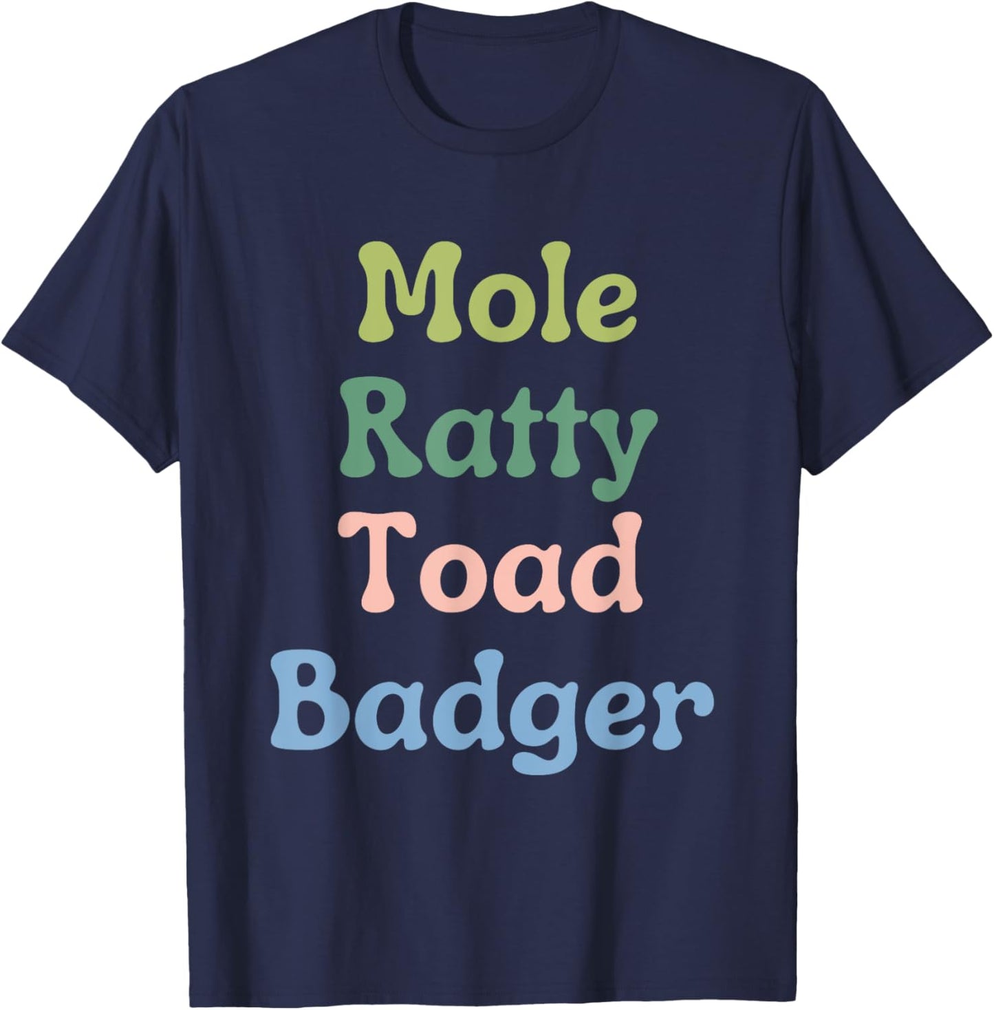 Wind in the Willows Character Funny T-Shirt - T-Shirt | Navy