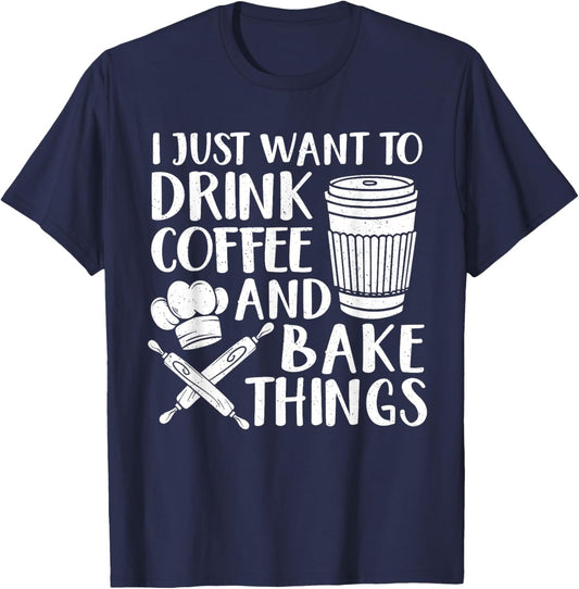 Funny Baking Design Women Coffee Baker Baking Lover T-Shirt - T-Shirt | Navy