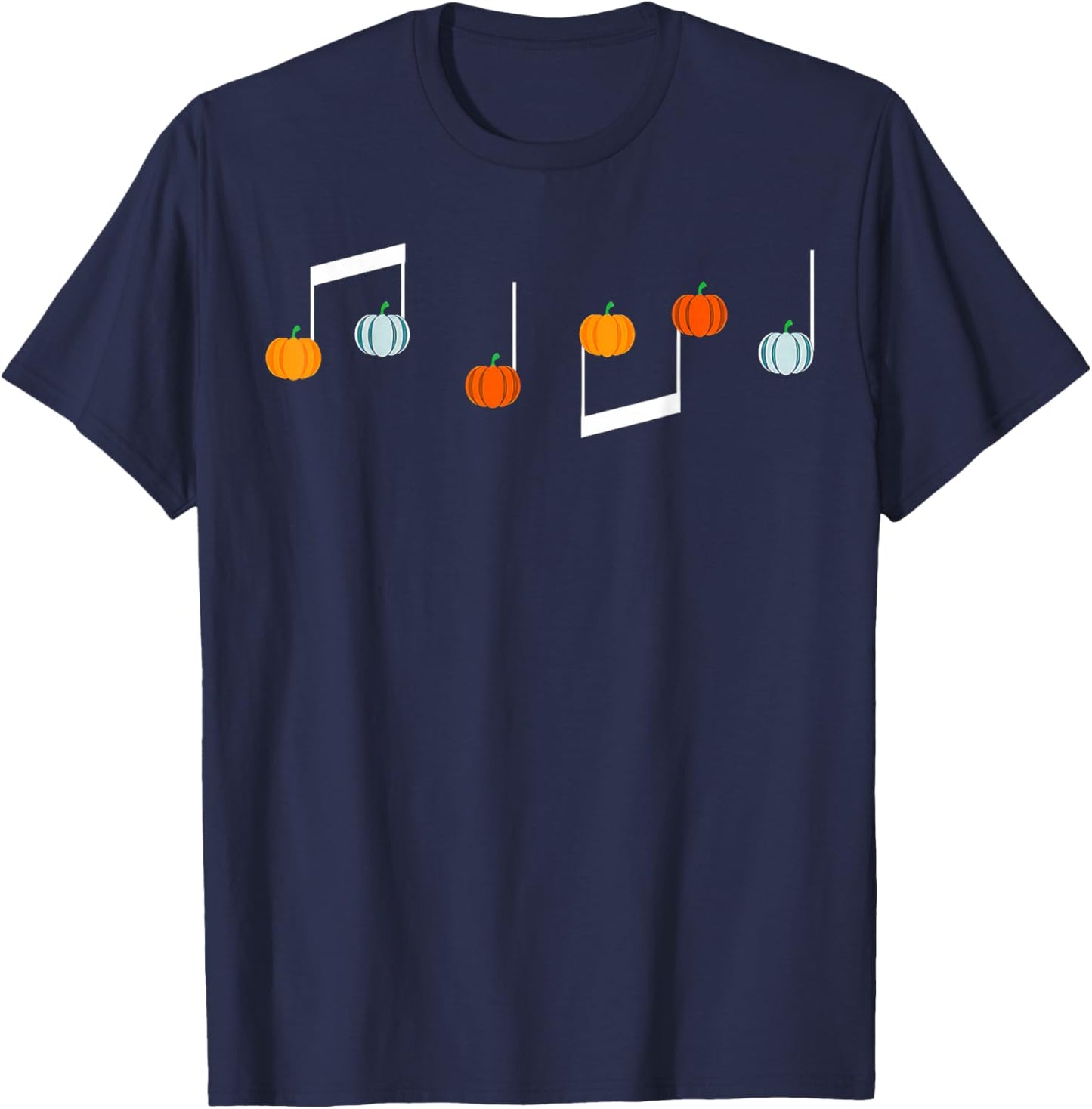 Music Note Pumpkin Fall Music Teacher Halloween Costume T-Shirt - T-Shirt | Navy