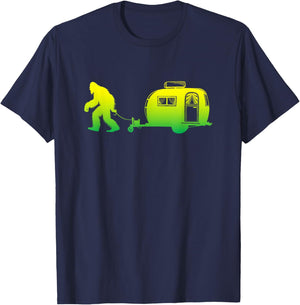 Bigfoot RV Motorhome Camping Sasquatch Campervan Graphic T-Shirt - T-Shirt | Navy