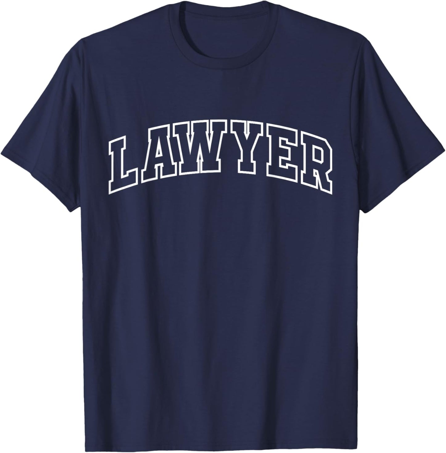 Lawyer Funny Athletic Lettering Law Student Gifts Men Women T-Shirt - T-Shirt | Navy