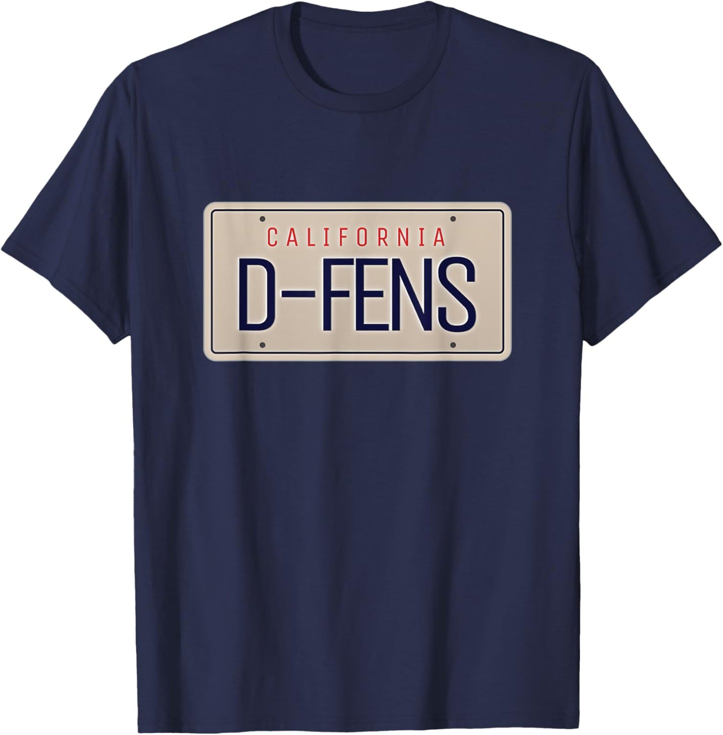 California License Plate D-FENS Pop Culture Fan T-Shirt - T-Shirt | Navy