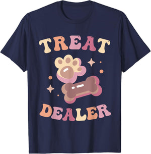 Dog Treat Dealer Funny Dog Training Dog Sitter Boys Girls T-Shirt - T-Shirt | Navy