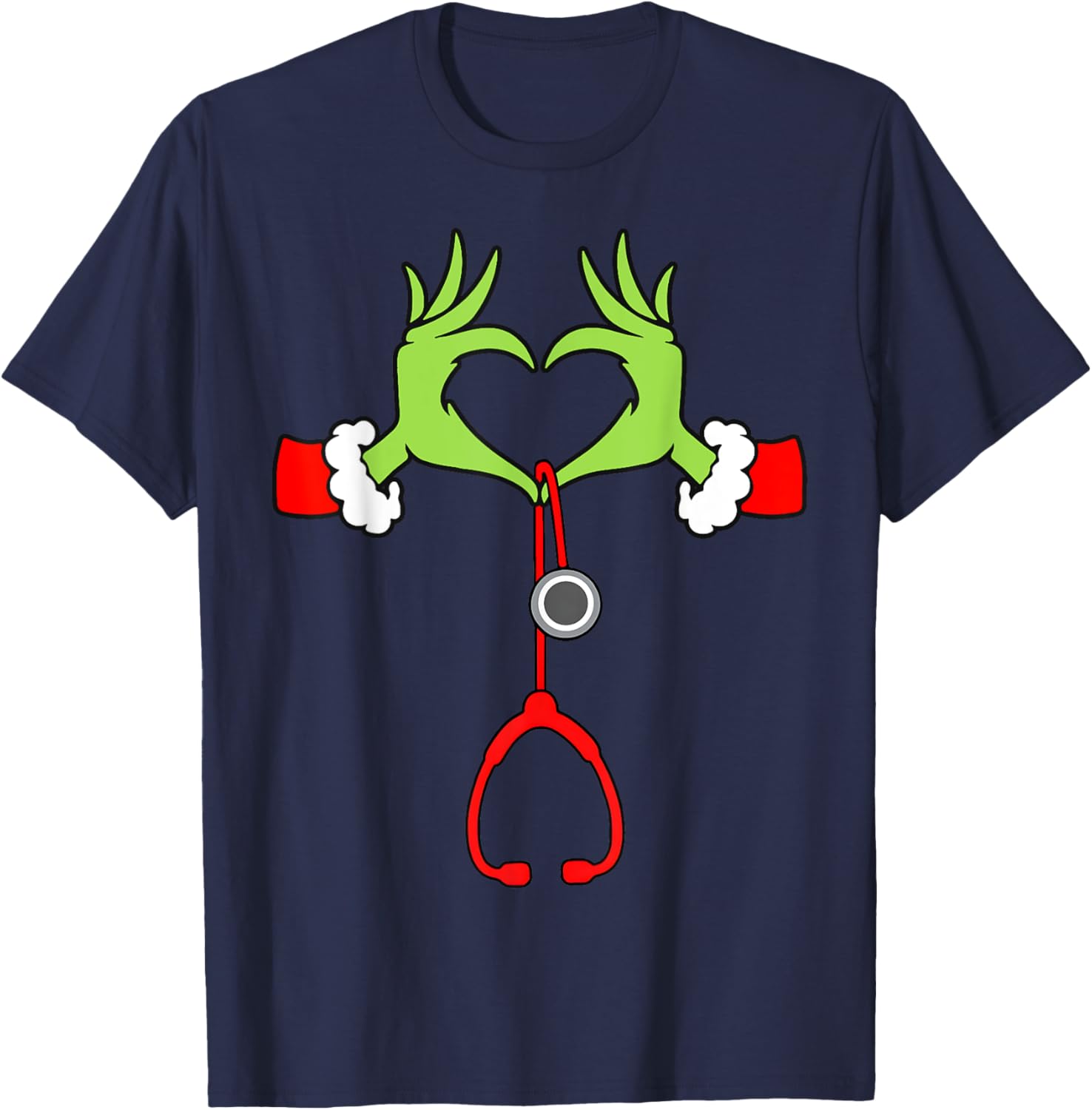 Nurse Christmas Stethoscope Nurses Xmas Pajamas PJs Women T-Shirt - T-Shirt | Navy