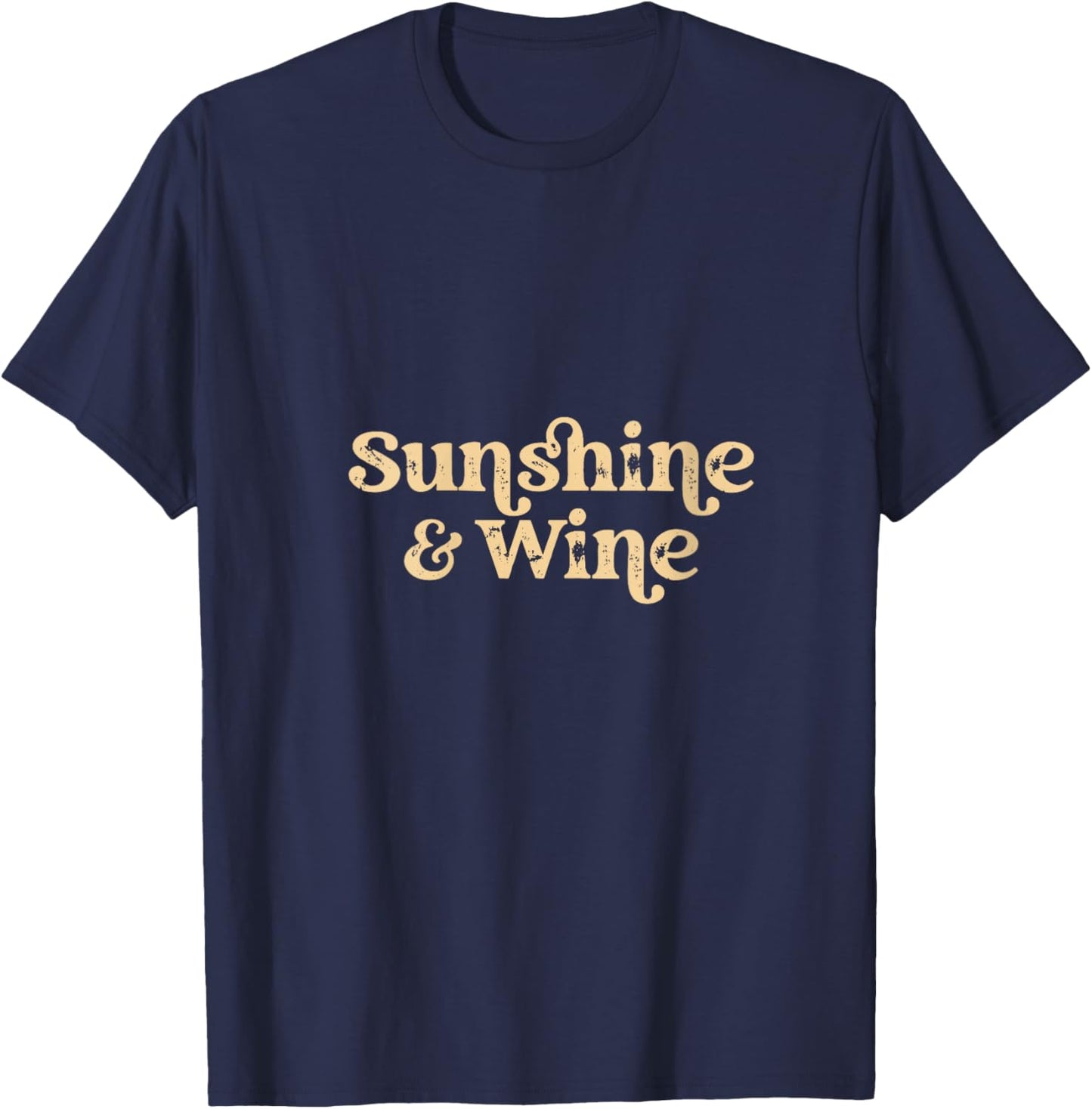 Women's Women Sunshine and Wine Funny Summertime Drinking V-Neck T-Shirt - T-Shirt | Navy