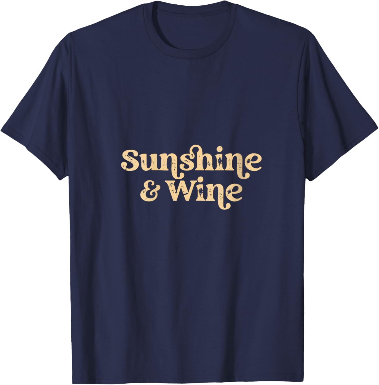 Women's Women Sunshine and Wine Funny Summertime Drinking V-Neck T-Shirt - T-Shirt | Navy