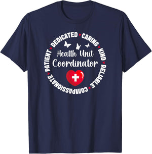 Health Unit Coordinator Appreciation Circle HUC T-Shirt - T-Shirt | Navy
