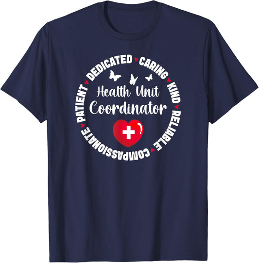 Health Unit Coordinator Appreciation Circle HUC T-Shirt - T-Shirt | Navy