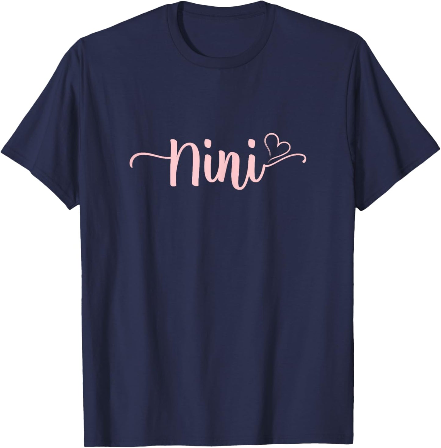Nini Heart Xmas Grandma Women Mother's Day Christmas T-Shirt - T-Shirt | Navy